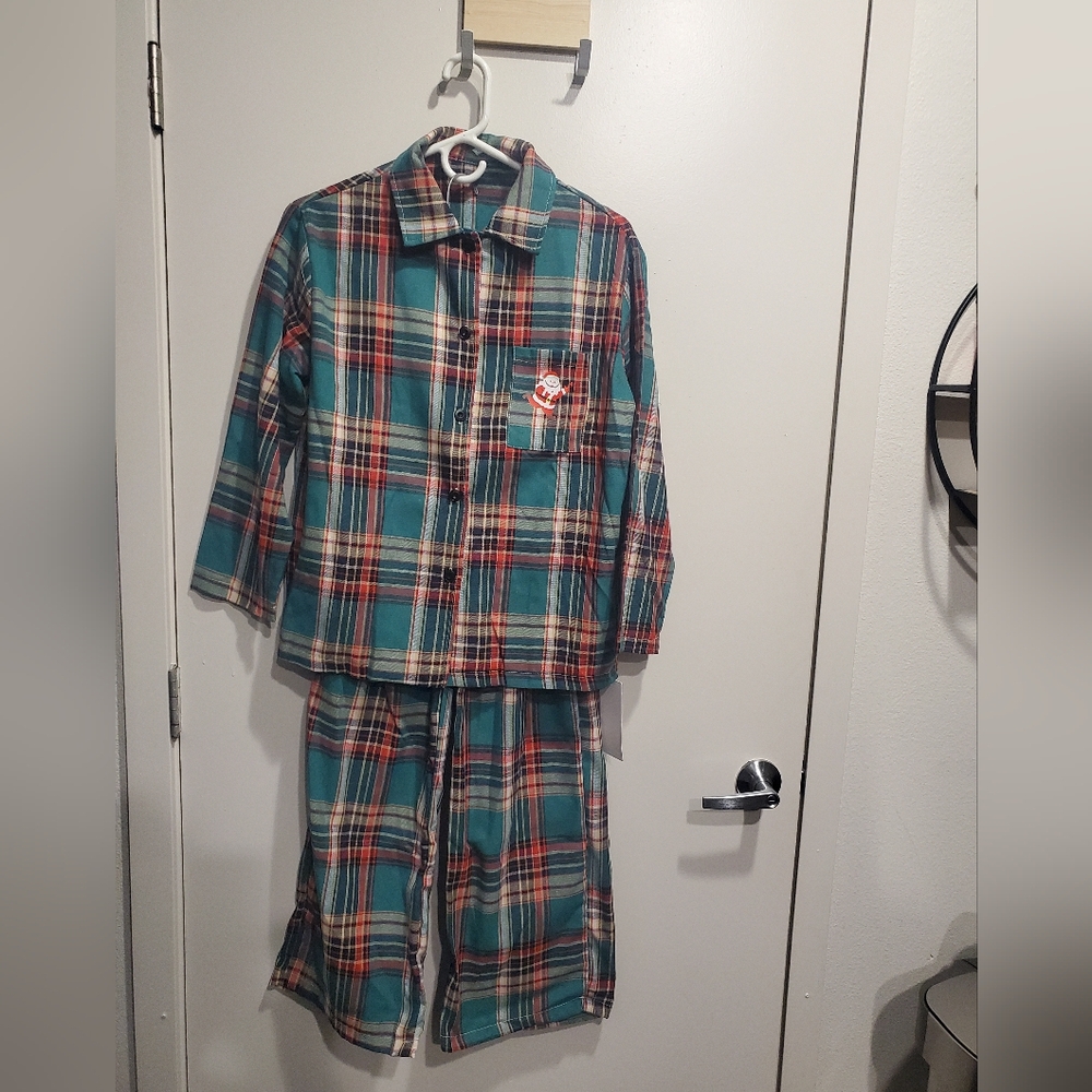 Dazy Plaid Santa 2 pc PJ Set Small